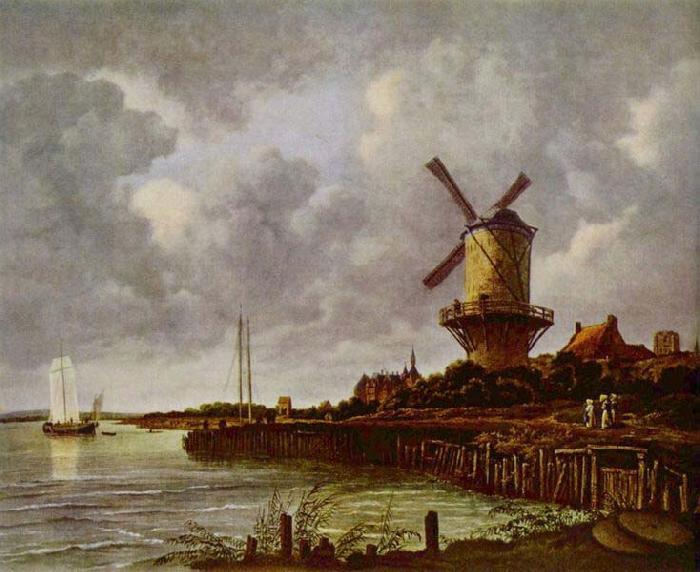 Jacob van Ruisdael Tower Mill at Wijk bij Duurstede, Netherlands, oil painting picture